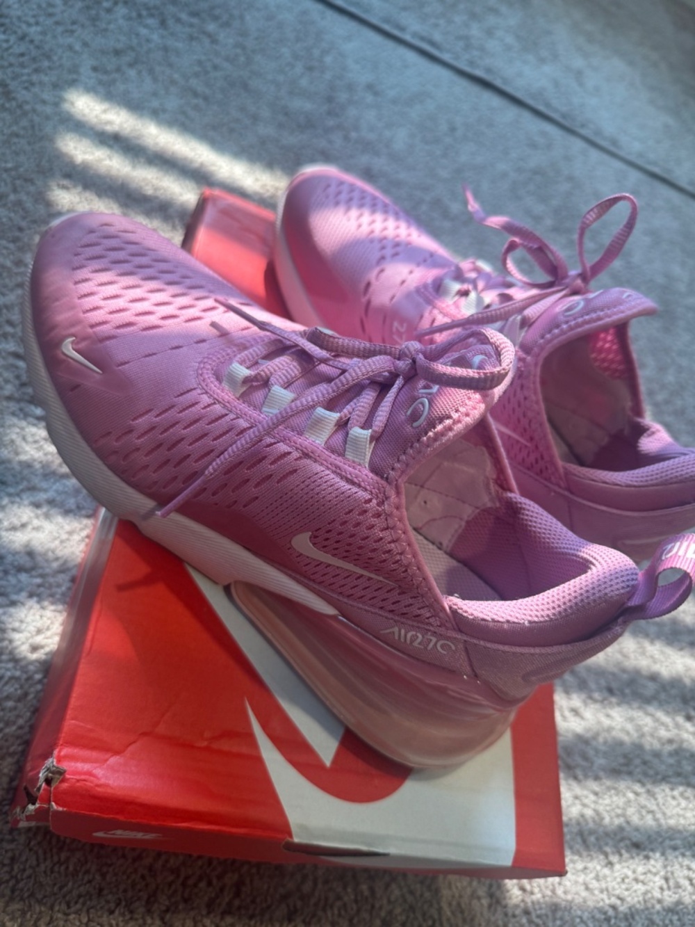 Big Kid's Nike Air Max 270 Magic Flamingo/Pink Foam 5.5Y, 7W